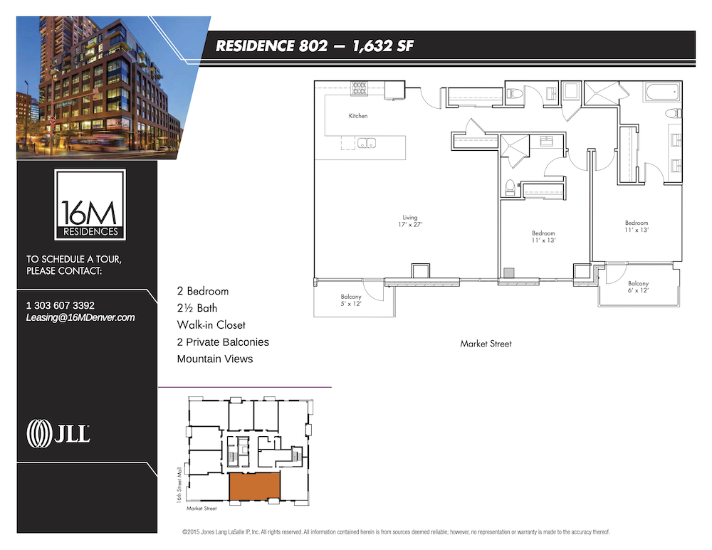 Residence Floor Plan 802 - 16M Denver